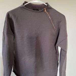 Fleece Crewneck with Zipper Detail